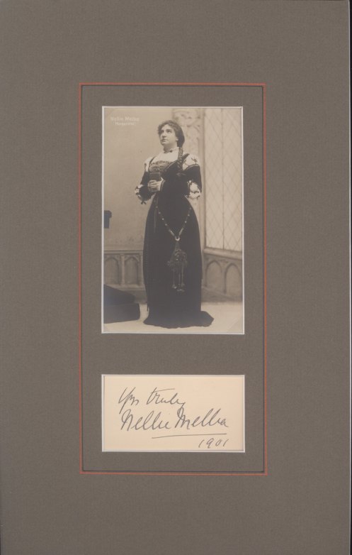 Melba, Nellie - Ensemble with Signature and Photograph as Marguerite
