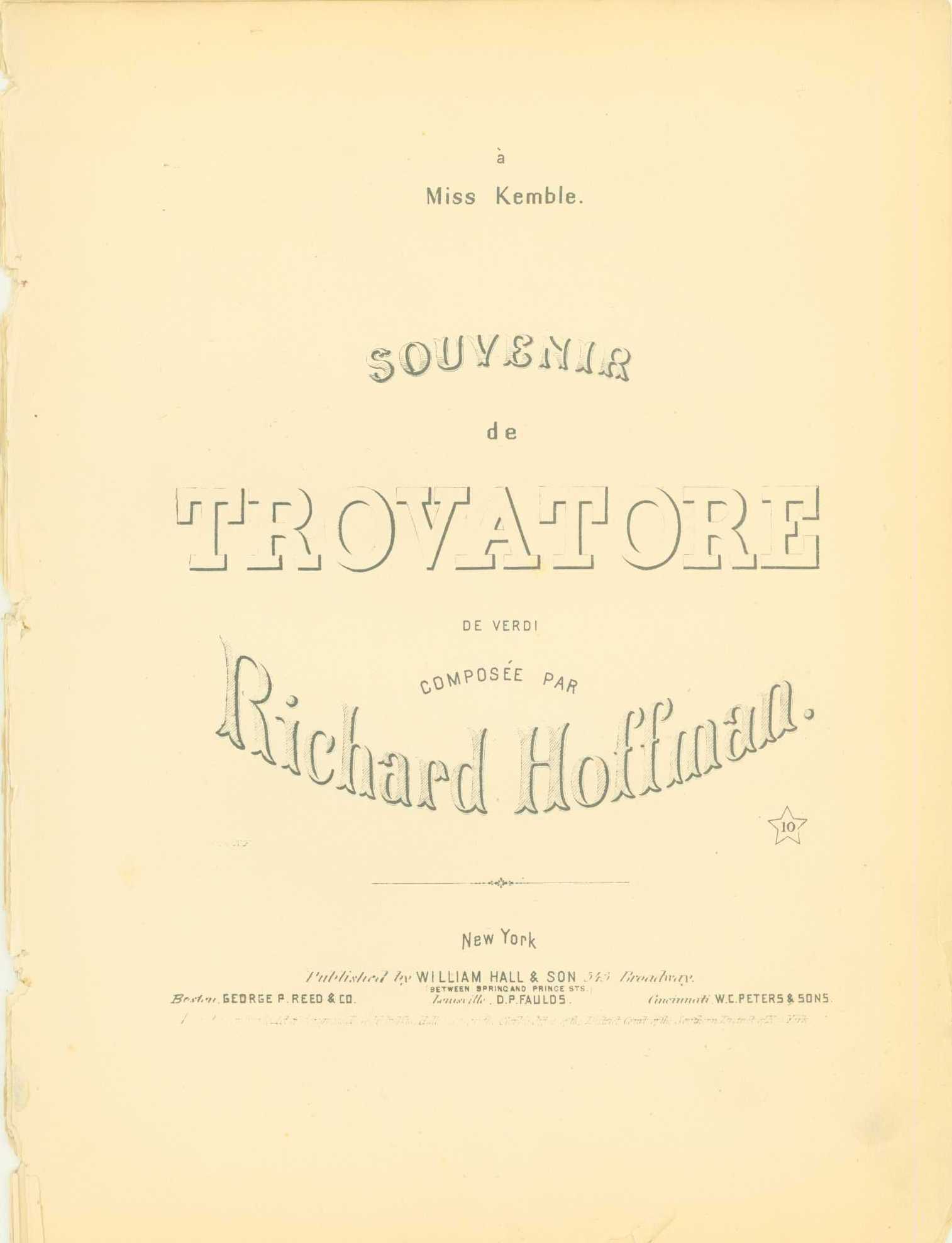 Hoffman, Richard - Souvenir De Trovatore De Verdi. - (6627)