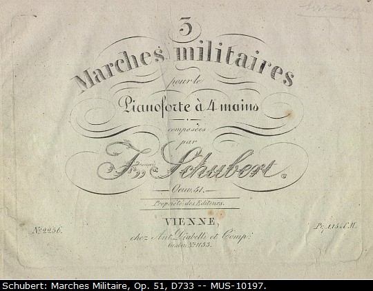 Schubert, Franz - Three Military Marches for Piano Four Hands, Op. 51,