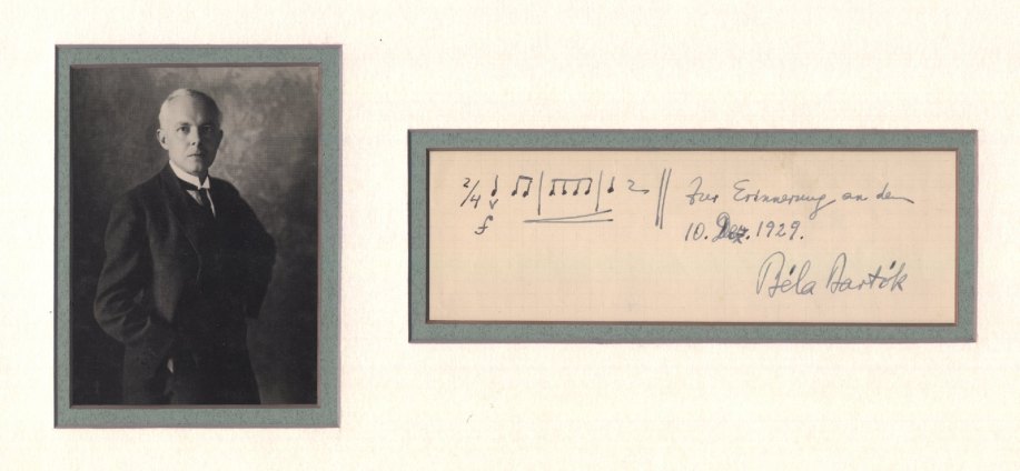 Bartók, Béla - Ensemble with Autograph Musical Quotation Signed