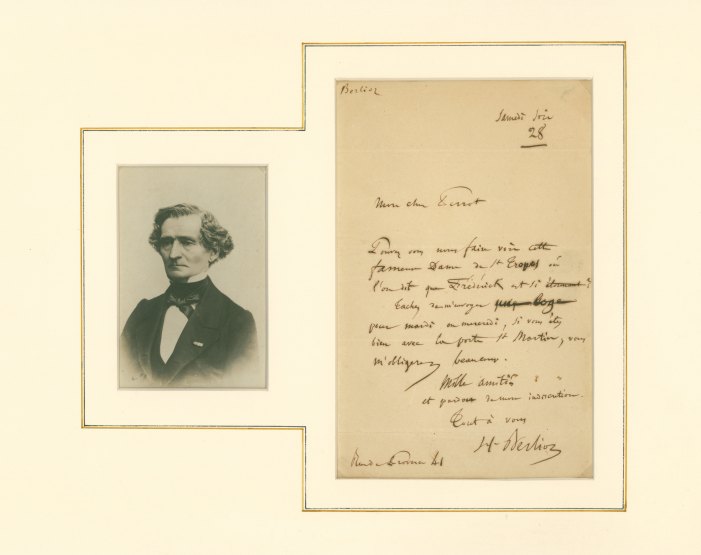 Berlioz, Hector - Ensemble with Portrait and Autograph Letter Signed