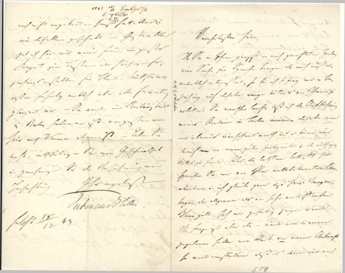 Hiller, Ferdinand - Autograph Letter - (692)