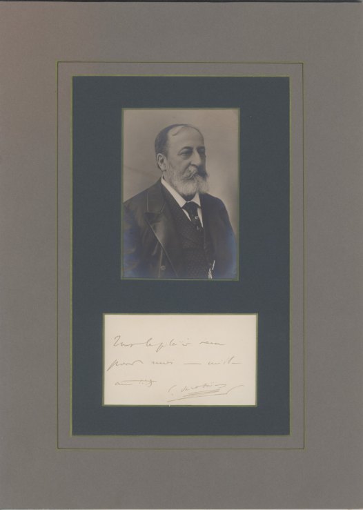 Saint-Saëns, Camille - Ensemble With Signature & Portrait. - (1910)