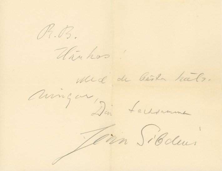 Sibelius, Jean - Autograph Note Signed - (5519)