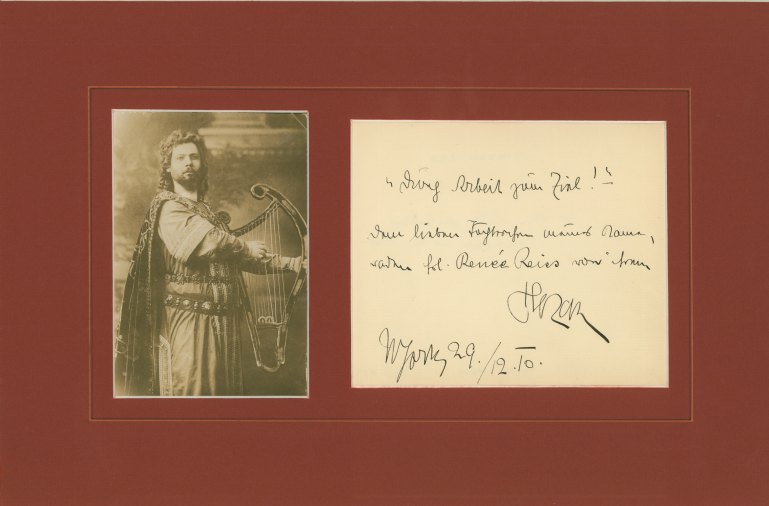 Slezak, Leo - Ensemble with Signature & Photograph as Tannhäuser