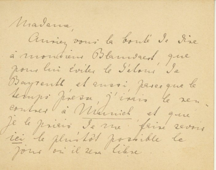 Wagner, Cosima Liszt - Autograph Letter - (4201)