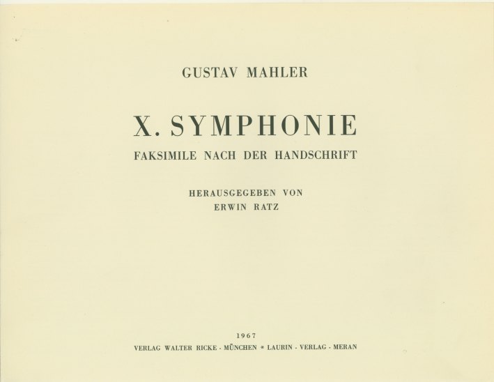 Mahler, Gustav - Symphony No. 10. - (3999)