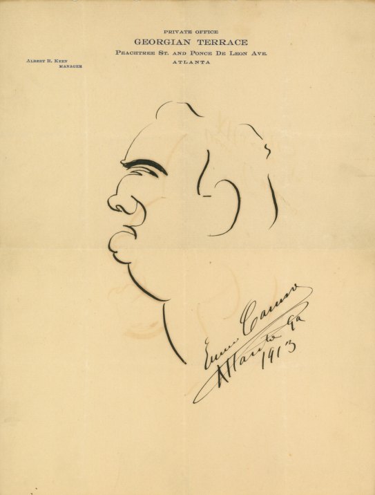 Caruso, Enrico - Signed Caruso Self-Caricature