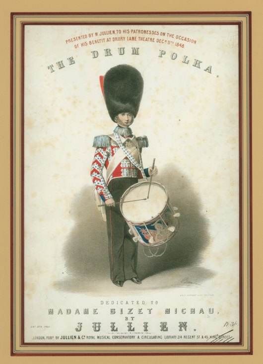 DRUM, MILITARY - SHEET MUSIC COVER - "The Drum Polka"
