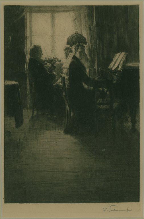 Joachim Portrait - Playing Duets - Schmutzer, Ferdinand - (4886)