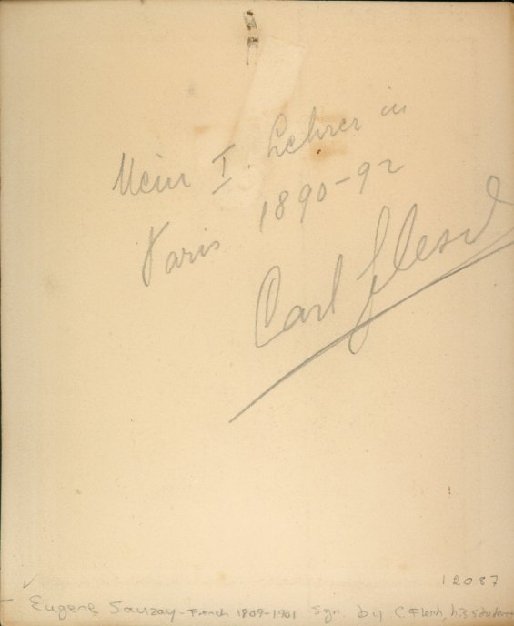 Sauzay Signed Portrait Also Signed By Flesch - (3631)