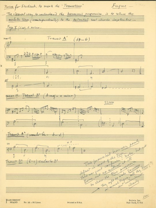 Bloch, Ernest - Autograph Teaching Materials Signed - (6055)