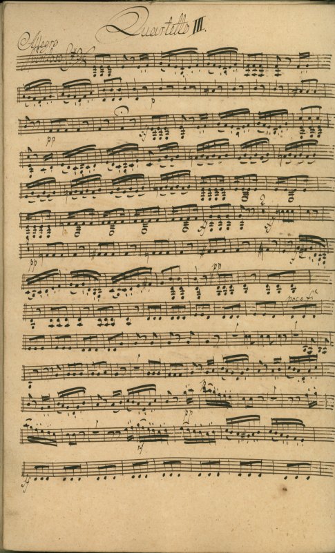 Pleyel, Ignaz - Manuscript of Three Quartets