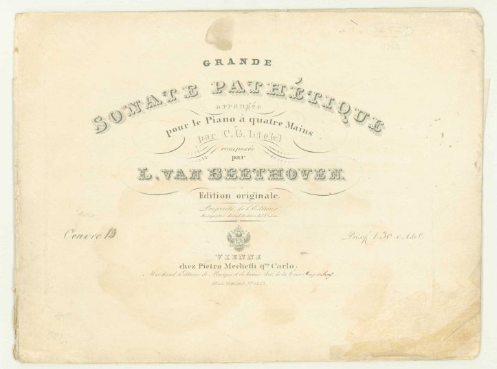 Beethoven, Ludwig Van - Piano Sonata, Op. 13, "Pathetique", Arranged, "Grande Sonate Pathétique... - (6424)