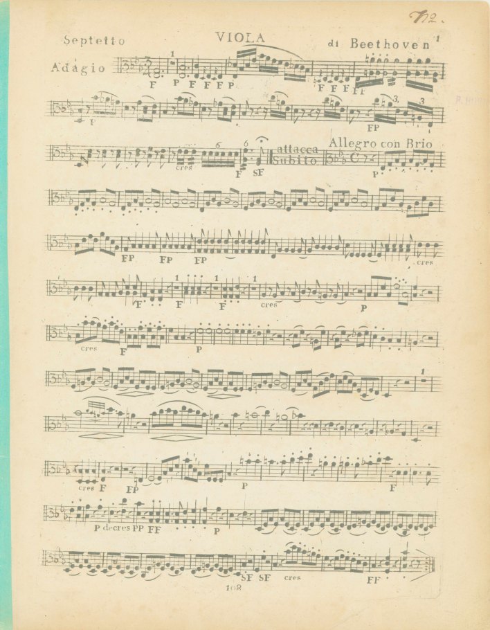 Beethoven, Ludwig van - Septet, Op.  20, Septetto pour Violon, Alto,