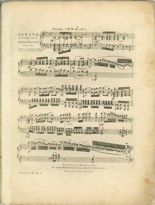 Beethoven, Ludwig Van - Sonate Pathetique, Opus 13. - (3180)