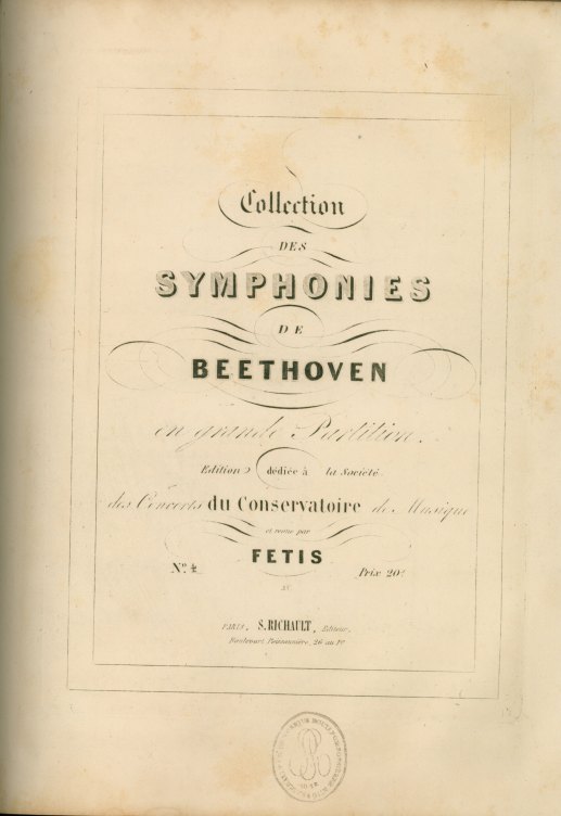 Beethoven, Ludwig van - Symphonies 1-4 in Full Score, "Collection des