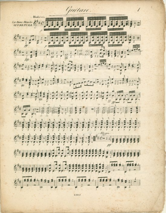 Boieldieu, François-Adrien - Overture De L'Opéra La Dame Blanche Arrangé Pour Guitare... - (4014)
