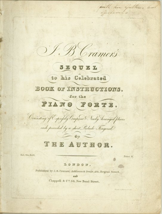 Cramer, J.B. - J.B. Cramer's Sequel to his Celebrated Book of