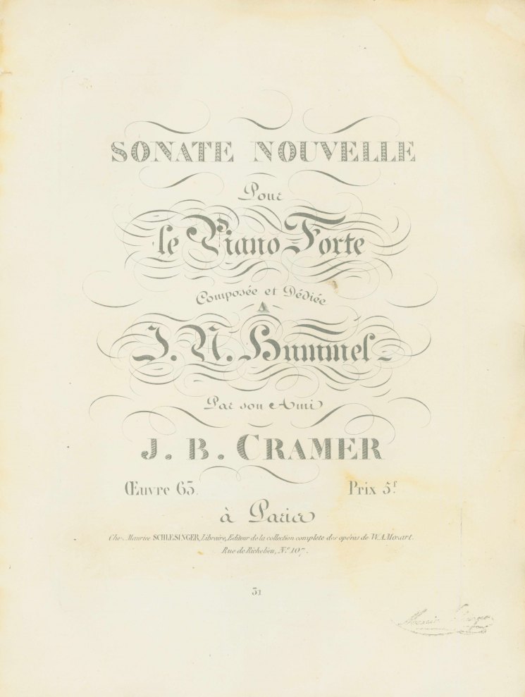 Cramer, J.B. - Sonate Nouvelle pour le Piano Forte. Op. 63.