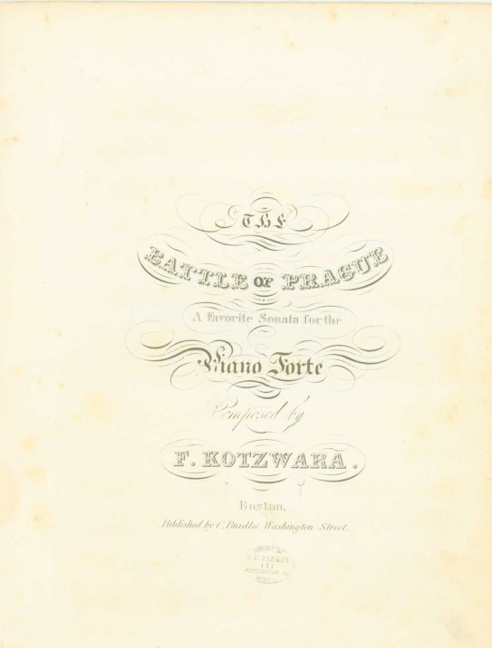 Kotzwara, Francis - The Battle of Prague, a Favorite Sonata for the