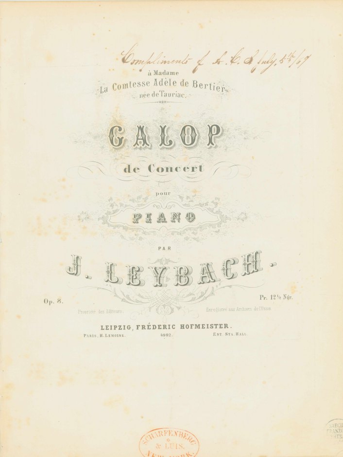 Leybach, J. - Galop De Concert Pour Piano. Op. 8. - (7125)