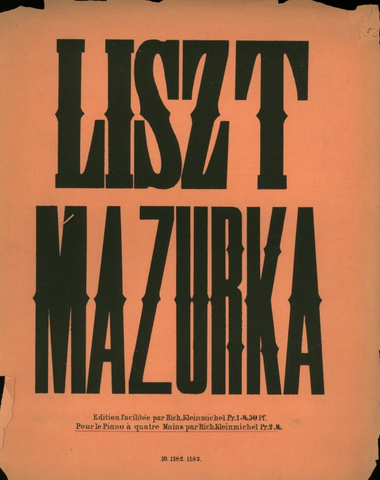 Liszt, Franz - Mazurka Brilliante Pour Le Piano Par F. Liszt. For Piano Four Hands. - (3240)