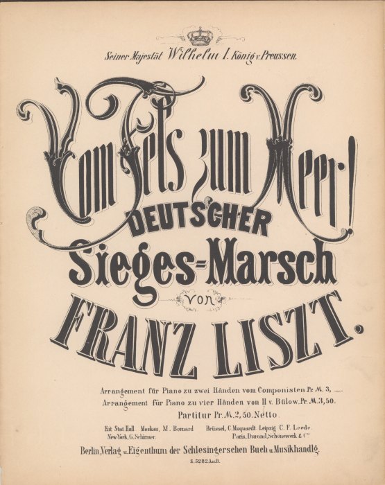 Liszt, Franz - Vom Fels Zum Meer! Deutscher Sieges-Marsch Von Franz Liszt Für Piano Zu Zwei... - (3970)
