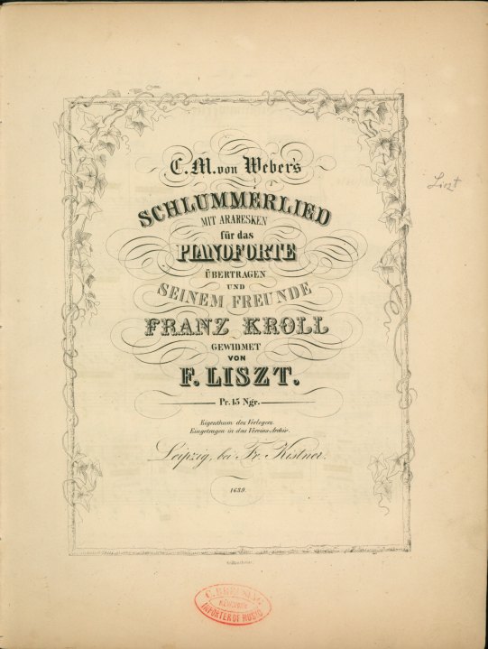 Liszt, Franz - Schlummerlied: C.M.von Weber's Schlummerlied mit