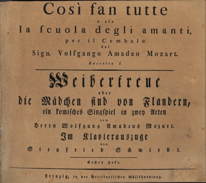 Mozart, W.A. - Così Fan Tutte, K588,"Così Fan Tutte, O Sia La Scuola Degli Amanti, Per... - (404)