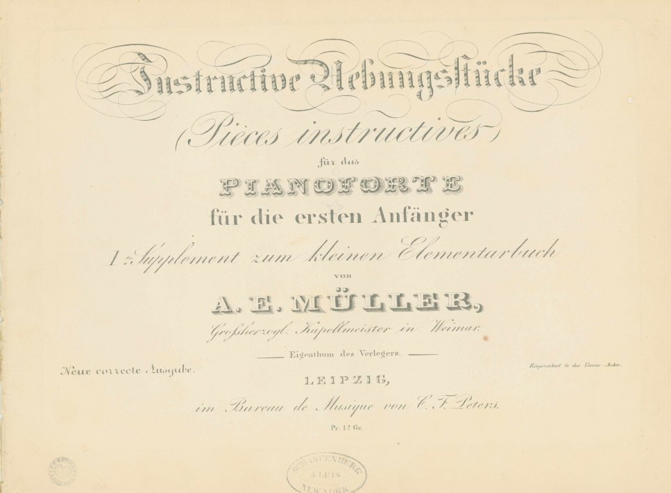 Müller, August Eberhard - Instructive Uebungstücke (Pièces