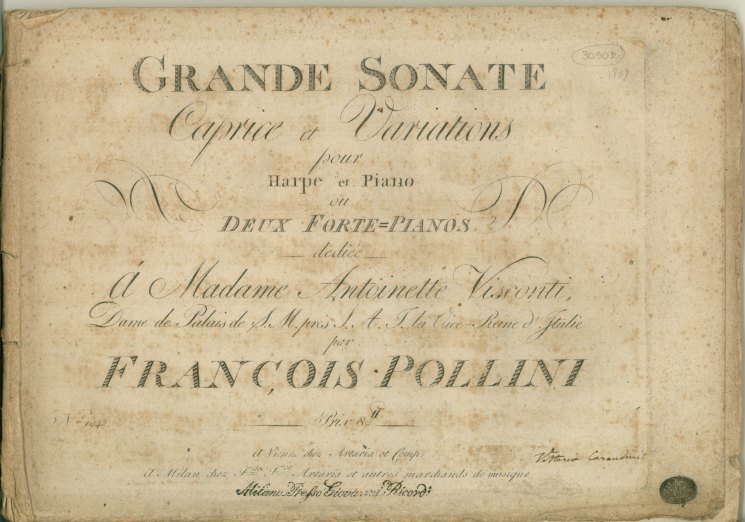 Pollini, François - Grande Sonate Caprice Et Variations Pour Harpe Et Piano Ou Deux... - (2564)