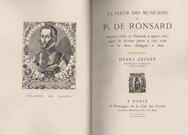 Ronsard, Pierre de - La Fleur des Musiciens de P. de Ronsard.