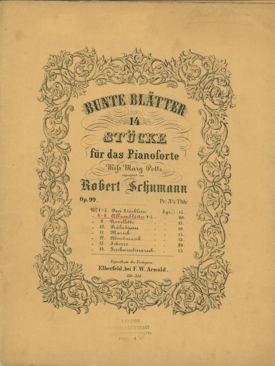 Schumann, Robert - 14 Stücke für das Pianoforte, op. 99: nos. 4-8 and