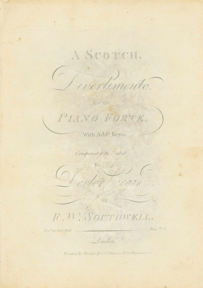 Southwell, F.W. - A Scotch, Divertimento for the Pianoforte, With Addl.