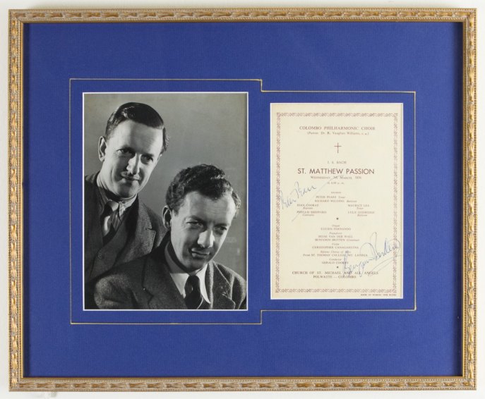 Britten, Benjamin - Signed Program. - (4942)