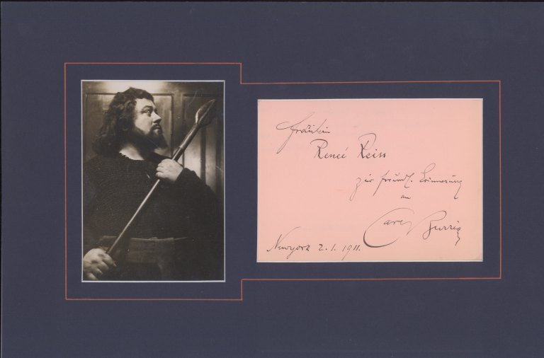 Burrian, Carl - Ensemble with Signature and Photograph