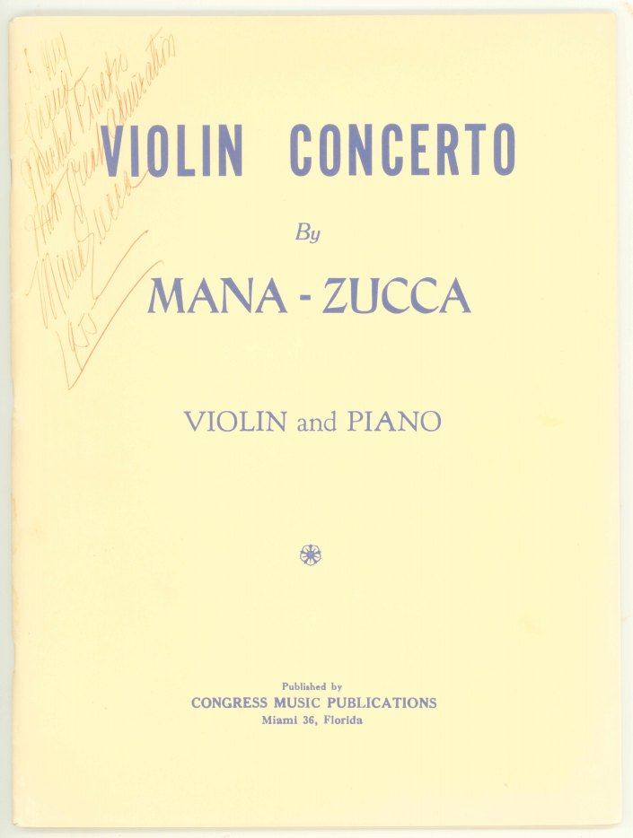 Mana-Zucca - Violin Concerto for Violin, Op. 224. Reduction for violin