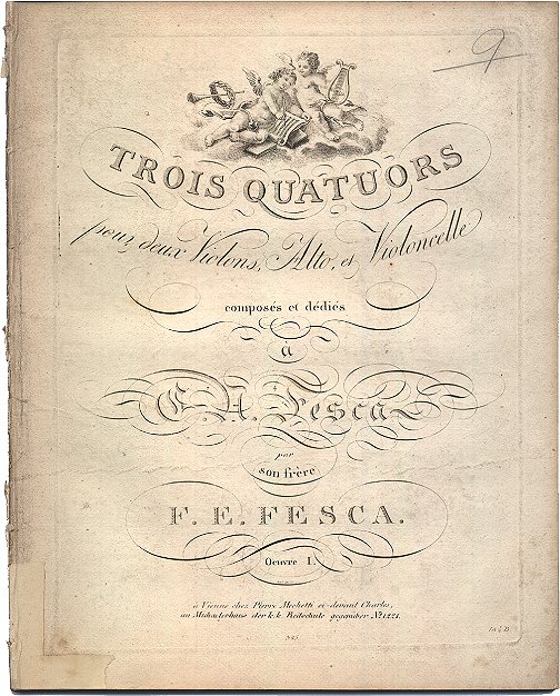 Fesca, Friederick Ernst - [Five String Quartets, Op. 1, nos. 1-3, Op.