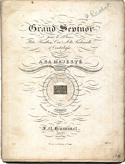 Hummel, Johann N. - Piano Septet, Op. 74. Grand Septuor pour le Piano,