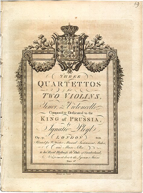 Pleyel, Ignaz - String Quartets, B331-42, "Three Quartettos for two