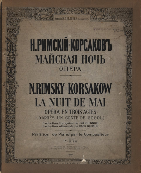 Rimsky-Korsakov, Nikolai - La Nuit de Mai, Opéra en 3 Acts (D'Après