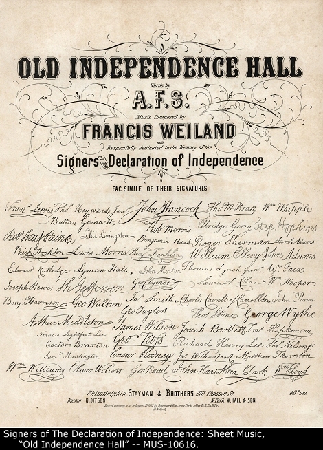 SIGNERS OF THE DECLARATION OF INDEPENDENCE - Weiland, Francis - Old