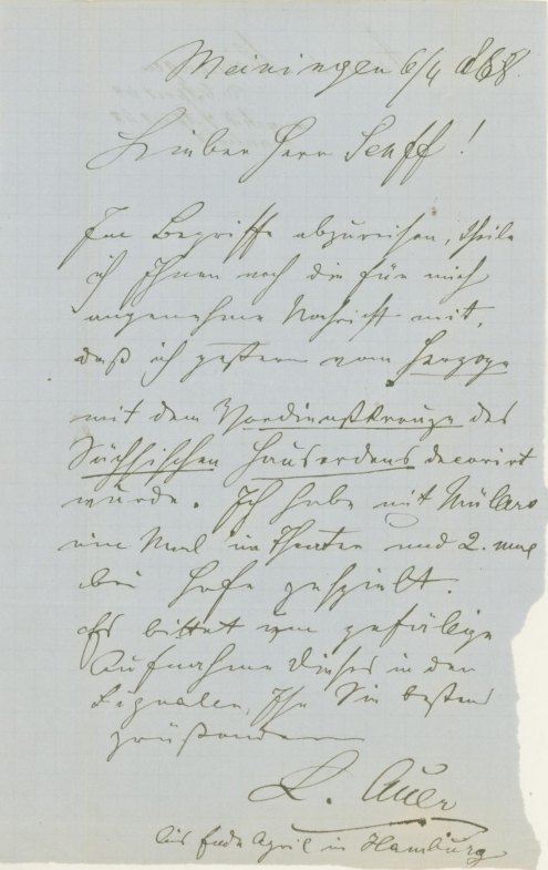 Auer, Leopold - Autograph Letter Signed