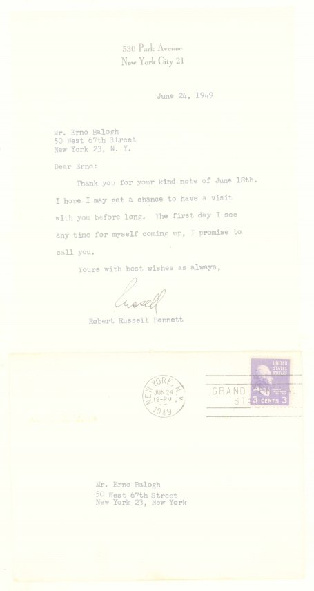 Bennett, Robert Russell - Typed Letter Signed
