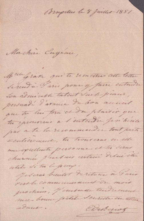 Bériot, Charles de - Two Autograph Letters Signed