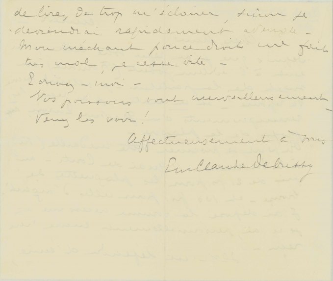 Debussy, Claude - Letter Written for Him During Illness