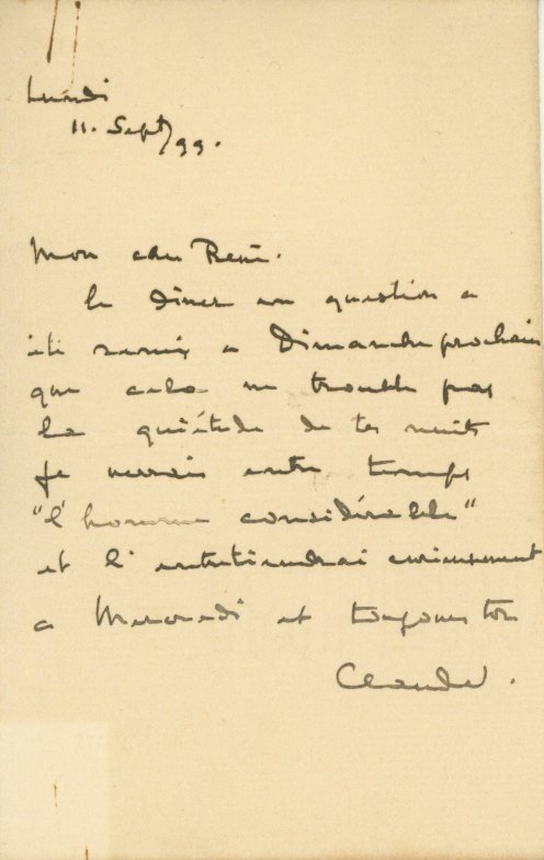 Debussy, Claude - Autograph Letter Signed