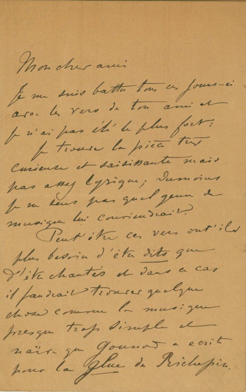 Fauré, Gabriel - Autograph Letter Signed