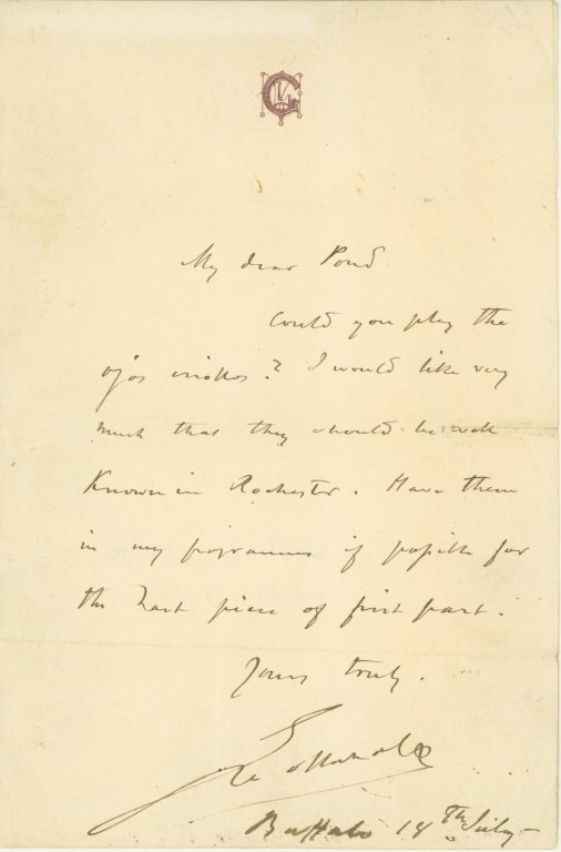 Gottschalk, Louis Moreau - Autograph Letter Signed